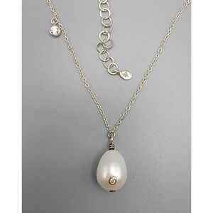 Silpada Sterling Silver with Freshwater Pearl, CZ "Luminous" Necklace